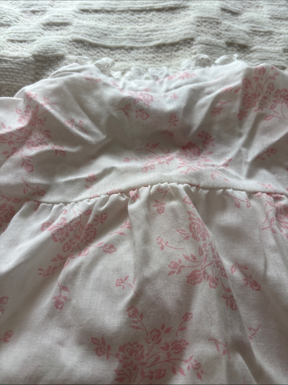 Miss Elaine Pink and White Floral Nightgown - Picture 12 of 12